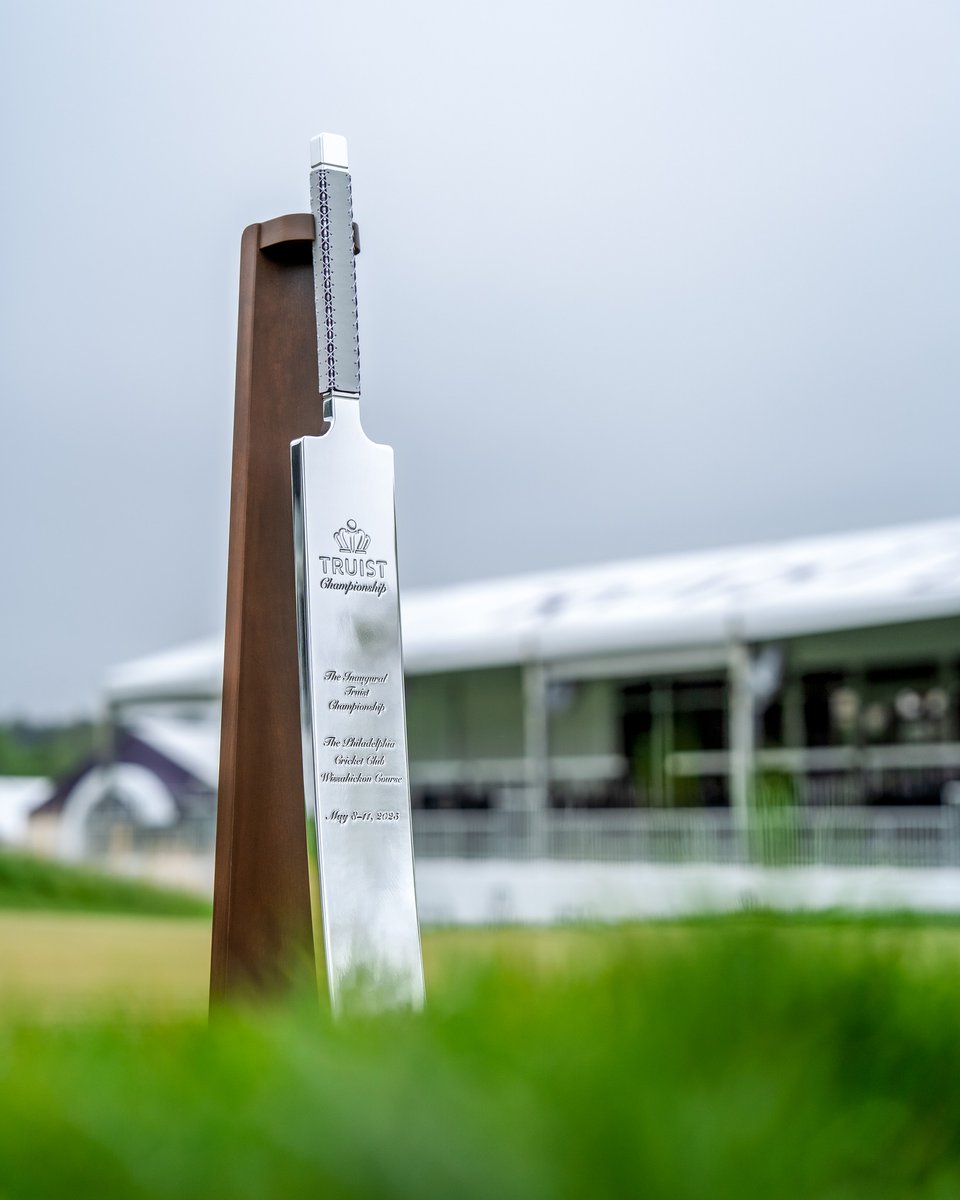 The coolest cricket-themed trophy in the US has nothing to do with batting or bowling. Check out the hardware for the winner of the PGA Tour's #TruistChampionship being played this week at the Philadelphia Cricket Club!