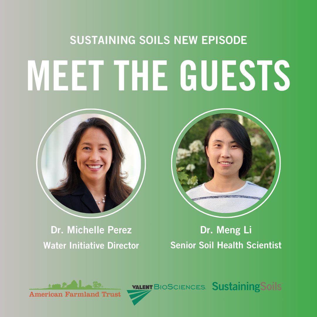 ValentBioSci's tweet image. On the latest Sustaining Soils episode, two experts from @Farmland, @DrMichellePerez and Dr. Meng Li, share how soil health practices are delivering real results.

Listen to find tools, stories, insights, and more!
Spotify: open.spotify.com/episode/1gXmM0…...
Apple Podcasts:…