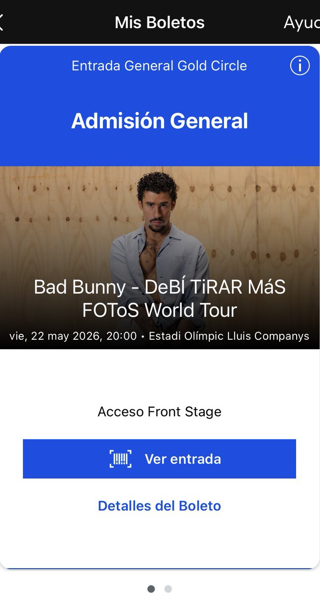 Nashesol's tweet image. Vendo dos entradas para Bad Bunny Gold Circle en Barcelona.
#BadBunny #bcn #entradas