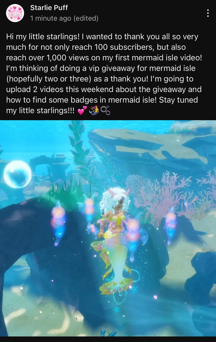 starlie_puff's tweet image. Mermaid Isle Giveaway Soon!