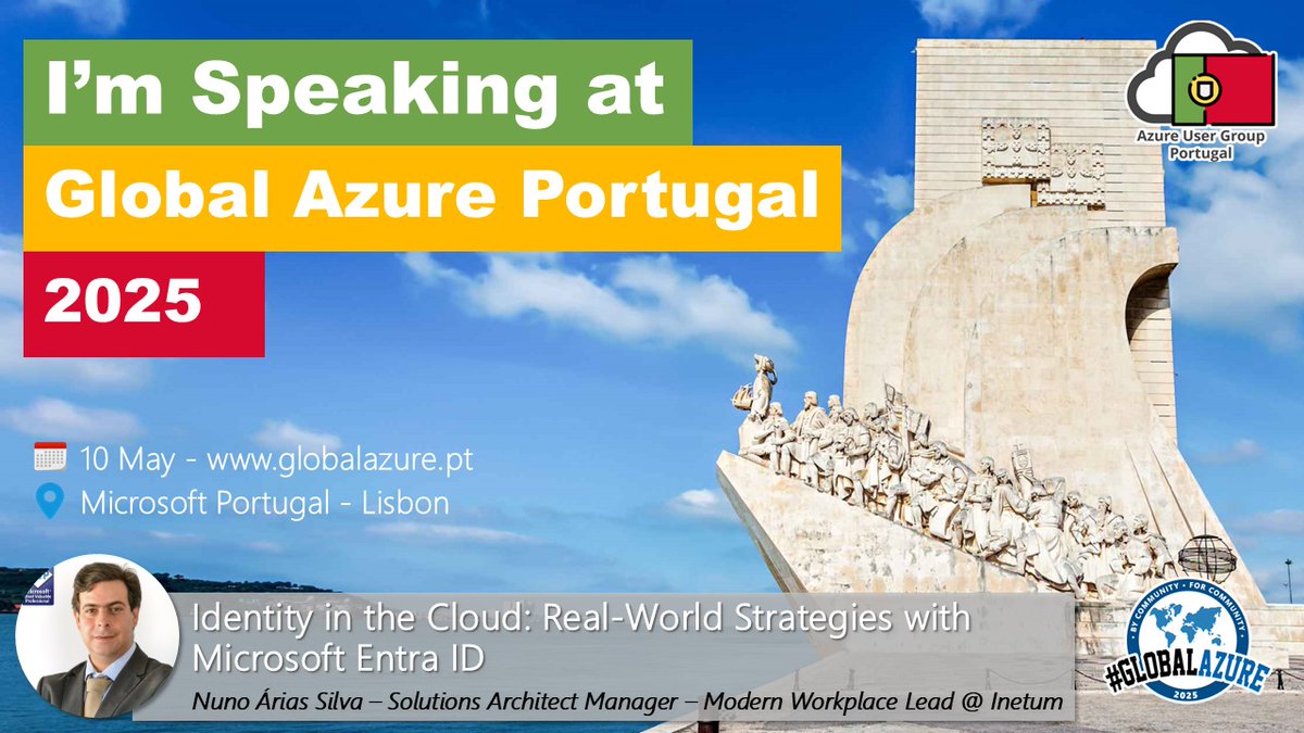 🚀 Are you ready for my session @ Global Azure Portugal 2025!
Real-world identity challenges and solutions using Microsoft Entra ID. From hybrid complexities to zero-trust models.

📅 Save the date: May 10, 2025
🔗 globalazure.pt

#GlobalAzure #Azure