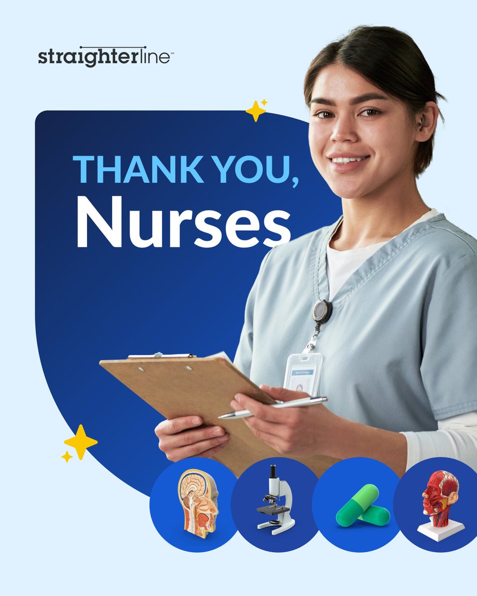 Happy #NurseAppreciationWeek! 🙌 We're so grateful for all that you do. Thinking about starting your own nursing journey? StraighterLine’s top nursing courses are a great first step:

🧠 Anatomy &amp; Physiology I
🧠 Anatomy &amp; Physiology II
🧠 Microbiology
🧠 Intro to Nutrition