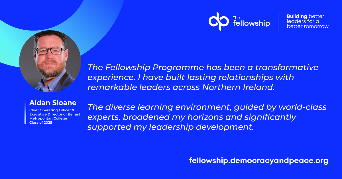 Centre for Democracy and Peace (@cdpb_ni) on Twitter photo A transformative experience.
Class of 2025 member <a href="/AidanSloane/">Aidan Sloane</a> reflects on the Fellowship's impact on his leadership development💬
📝🔗Applications for the next Fellowship cohort are now open! Learn more and apply today: fellowship.democracyandpeace.org
#SpiritofPossibility A transformative experience.
Class of 2025 member <a href="/AidanSloane/">Aidan Sloane</a> reflects on the Fellowship's impact on his leadership development💬
📝🔗Applications for the next Fellowship cohort are now open! Learn more and apply today: fellowship.democracyandpeace.org
#SpiritofPossibility