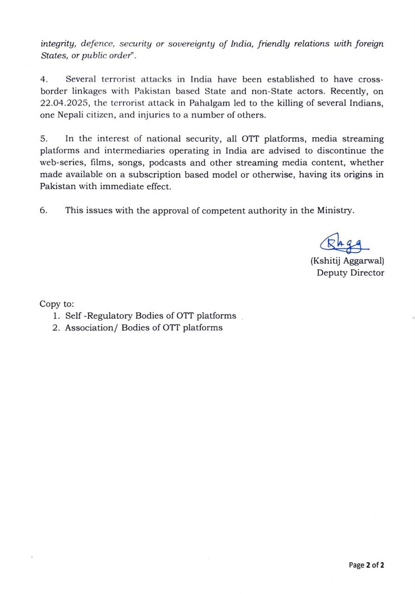 tv9gujarati's tweet photo. OTT platforms asked to remove Pakistan-origin content amid rising Indo-Pak tensions | TV9Gujarati
#OTTBan #PakistanContent #IndiaPakistanTensions #BreakingNews #DigitalMedia #StreamingNews #IndoPakConflict #PakContentBan #TV9Gujarati https://t.co/o2HpurVznx