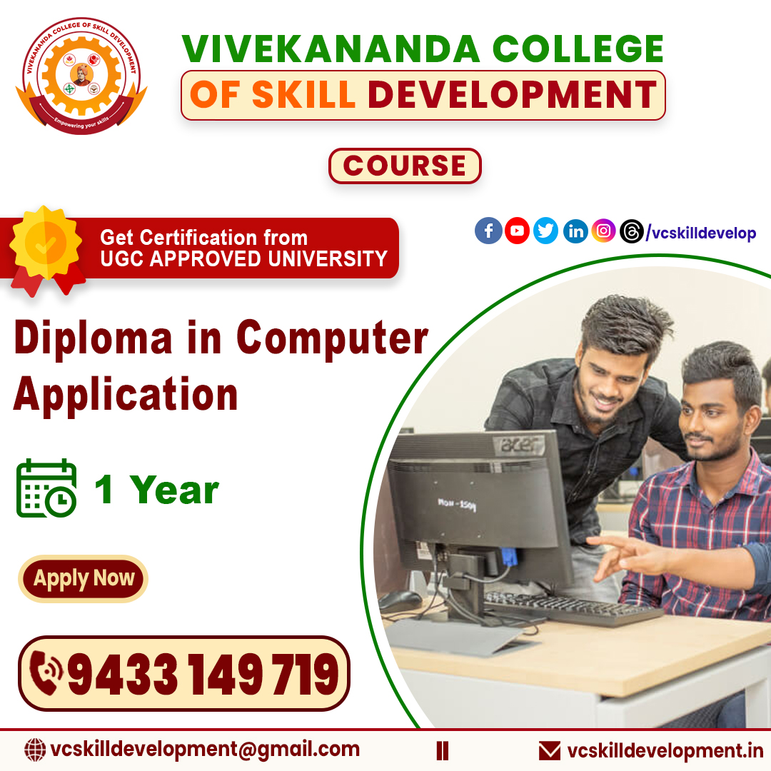vcskilldevelop's tweet image. 💻📘Master the Digital World with a Diploma in Computer Application!
🎓Offered by: Vivekananda College of Skill Development
📢Enroll Now–Limited Seats Available!
🔗vcskilldevelopment.in
📞Call/WhatsApp: 9433149719
#DCAAdmission2024 #DiplomaInComputerApplication #ComputerCourse