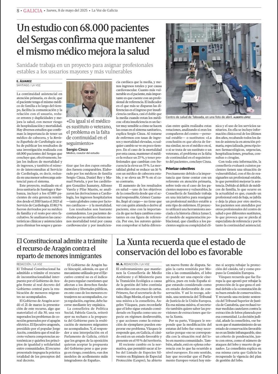 José R. Juanatey (@josejuanatey) on Twitter photo Tener el mismo médico de primaria mejora el pronóstico de los pacientes más que otras muchas cosas en medicina!! Implicaciones para las prioridades en organización asistencial! <a href="/SergioCinza/">Sergio Cinza</a> <a href="/secardiologia/">Soc Esp Cardiología</a> <a href="/SanidadeXunta/">Consellería de Sanidade</a> <a href="/SOGACAR_/">SOGACAR Cardiología</a> <a href="/cardiologiaCHUS/">CARDIOCHUS</a> Tener el mismo médico de primaria mejora el pronóstico de los pacientes más que otras muchas cosas en medicina!! Implicaciones para las prioridades en organización asistencial! <a href="/SergioCinza/">Sergio Cinza</a> <a href="/secardiologia/">Soc Esp Cardiología</a> <a href="/SanidadeXunta/">Consellería de Sanidade</a> <a href="/SOGACAR_/">SOGACAR Cardiología</a> <a href="/cardiologiaCHUS/">CARDIOCHUS</a>