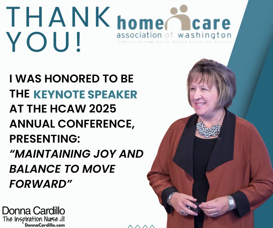 Thank you to Home Care Association of Washington <a href="/HCAW42/">HCAW</a> for inviting me to be the Keynote Speaker at the HCAW 2025 Annual Conference. It was an honor to present "Maintaining Joy and Balance to Move Forward" to such a dedicated group of professionals.

#HCAW2025 #KeynoteSpeaker