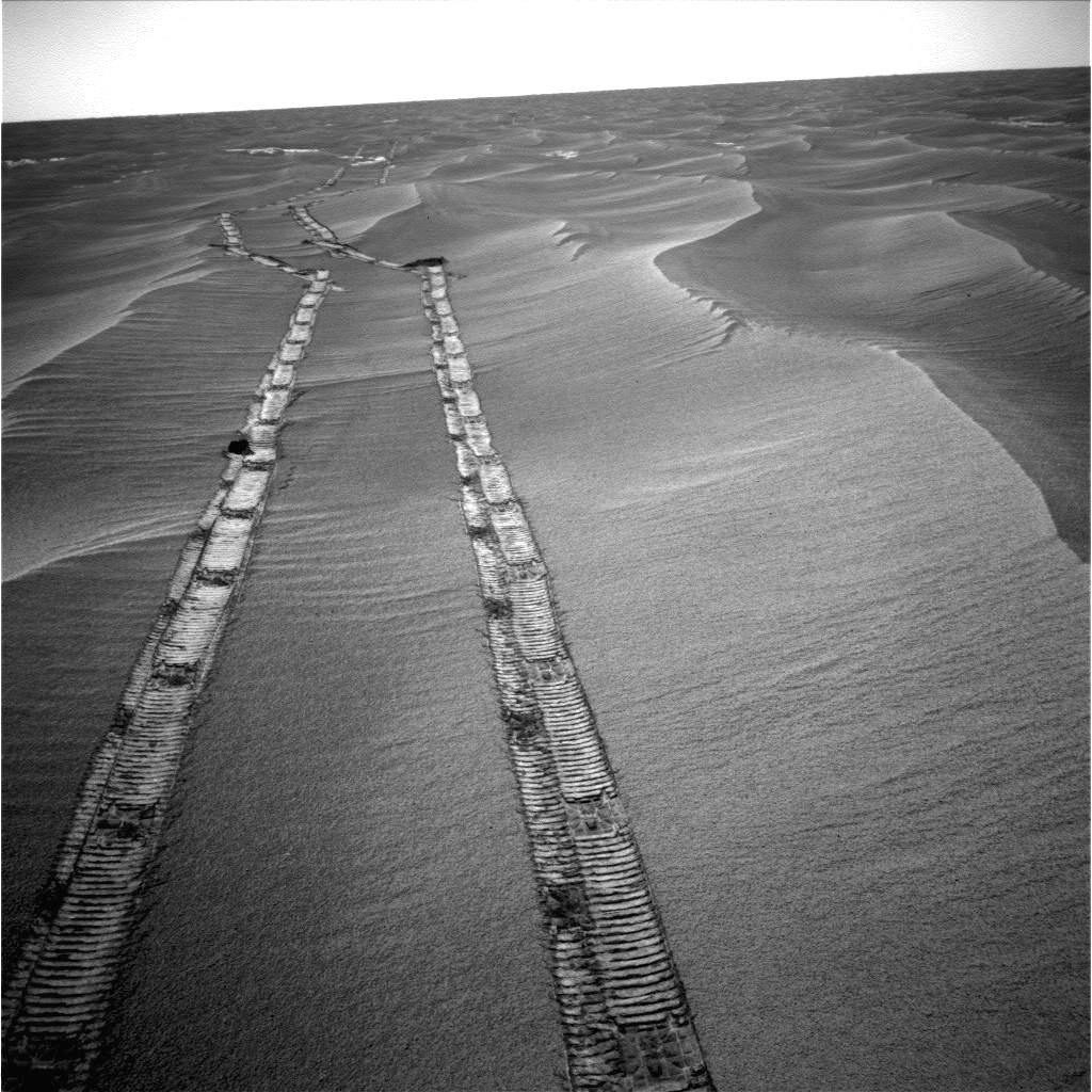 Just a small town girl
Livin' in a lonely world

NASA's Opportunity rover looked back at its tracks #OTD 15 years ago as it made its long trek to Mars's Endeavour Crater. By this point it had been on its journey of exploration across Mars for 6 years. It continued for another 8.