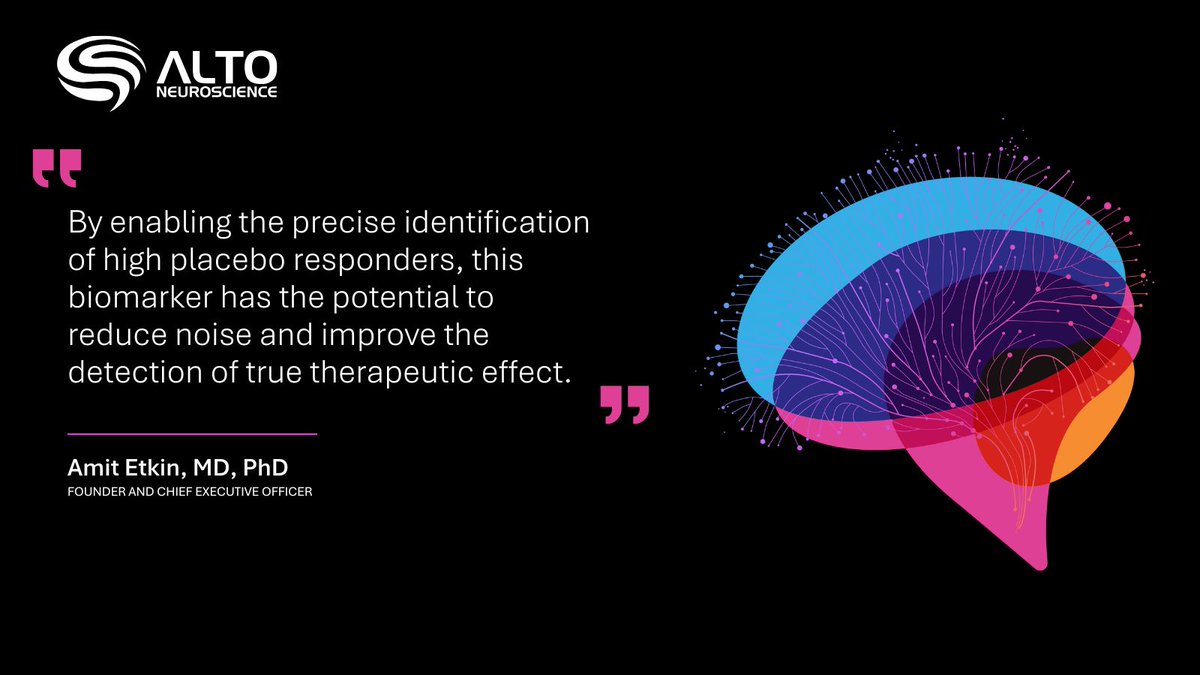 #ICYMI, at #SOBP25 we presented findings from a study that identified and prospectively replicated an EEG-based biomarker for placebo response in #MajorDepressiveDisorder. To learn more, view the posters on Alto’s website here: bit.ly/3Z6usgb