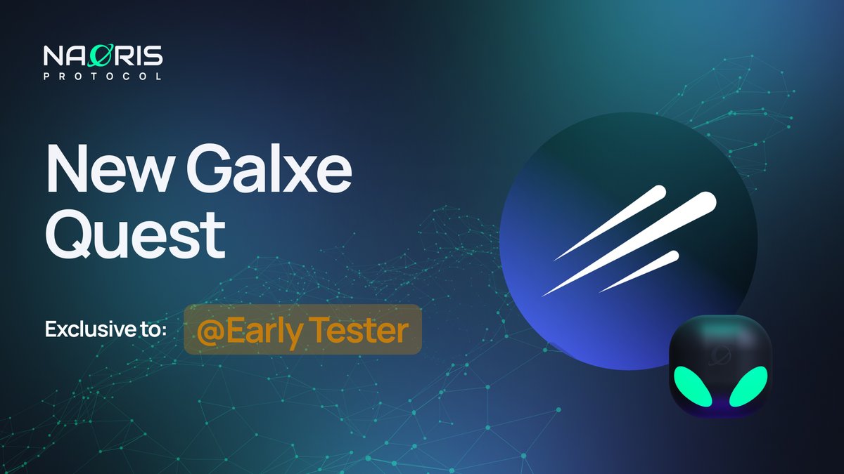 NaorisProtocol's tweet image. 🚨 Attention Naorians! 🚨

A new Galxe quest is live — exclusive to our Early Testers on Discord!

🎯 If you hold the Early Tester role, you&apos;re eligible to complete the quest and unlock bonus rewards at TGE.
🔐 Important: The wallet connected to your Galxe account will be the one…
