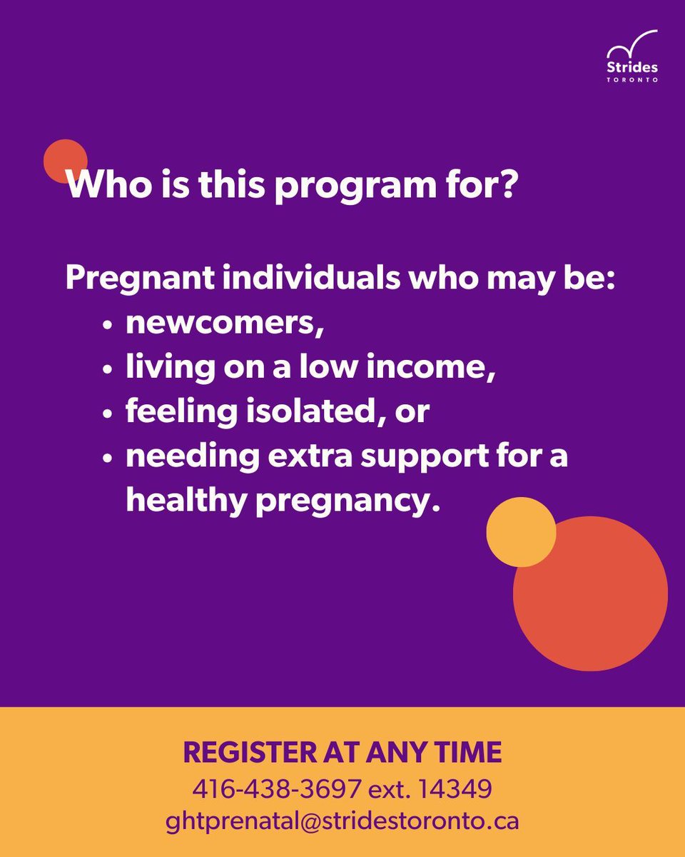 Our Growing Healthy Together prenatal program offers a safe, supportive space for pregnant individuals under 25 to connect with others, access community resources &amp; get the care they need for a healthy pregnancy, emotionally and physically. #MMHW2025 #MMHW
stridestoronto.ca/program-servic…