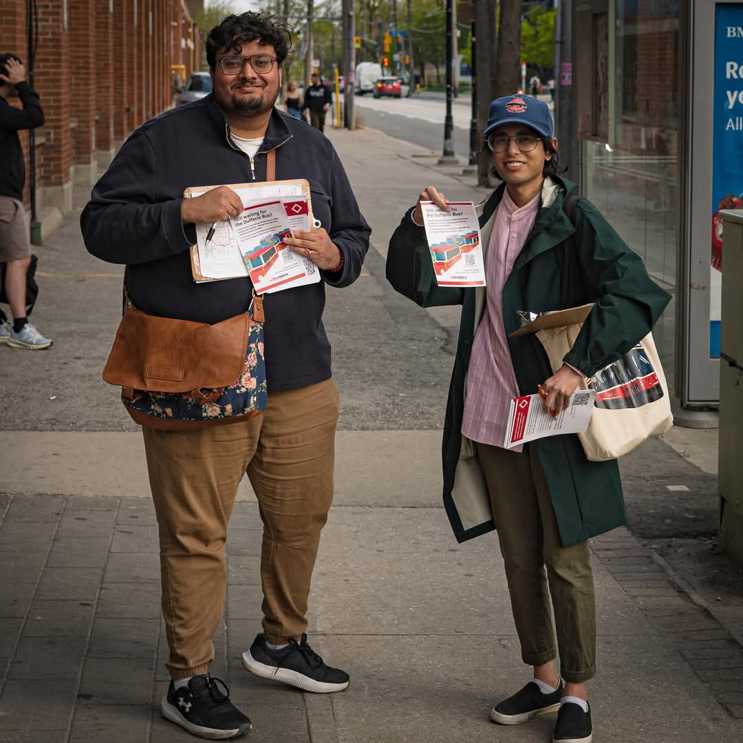 Bus lanes for Dufferin Street Canvass by <a href="/ttcriders/">TTCriders</a> yesterday at King/Dufferin.