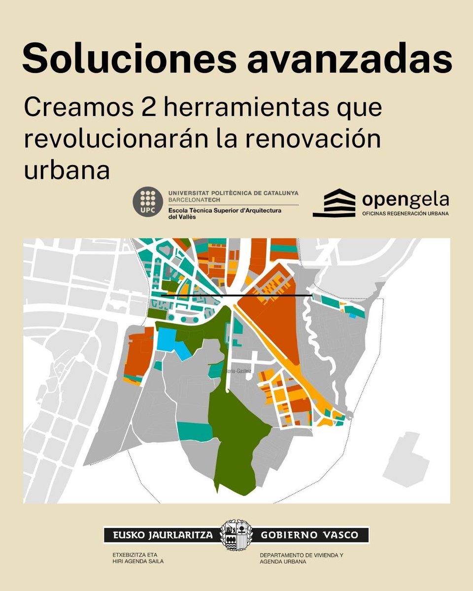 El Gobierno Vasco (<a href="/Gob_eus/">Eusko Jaurlaritza - Gobierno Vasco</a>), en colaboración con Cíclica (<a href="/ciclica_arq/">Ciclica</a>) y la Universidad Politécnica de Cataluña (UPC) (<a href="/la_UPC/">Universitat Politècnica de Catalunya (UPC)</a>), ha desarrollado dos herramientas pioneras que revolucionarán la renovación urbana:
1. <a href="/opengela/">Opengela I Oficinas de Regeneración Urbana</a> Hoja de Ruta
2. <a href="/opengela/">Opengela I Oficinas de Regeneración Urbana</a> Comunidades
Estas