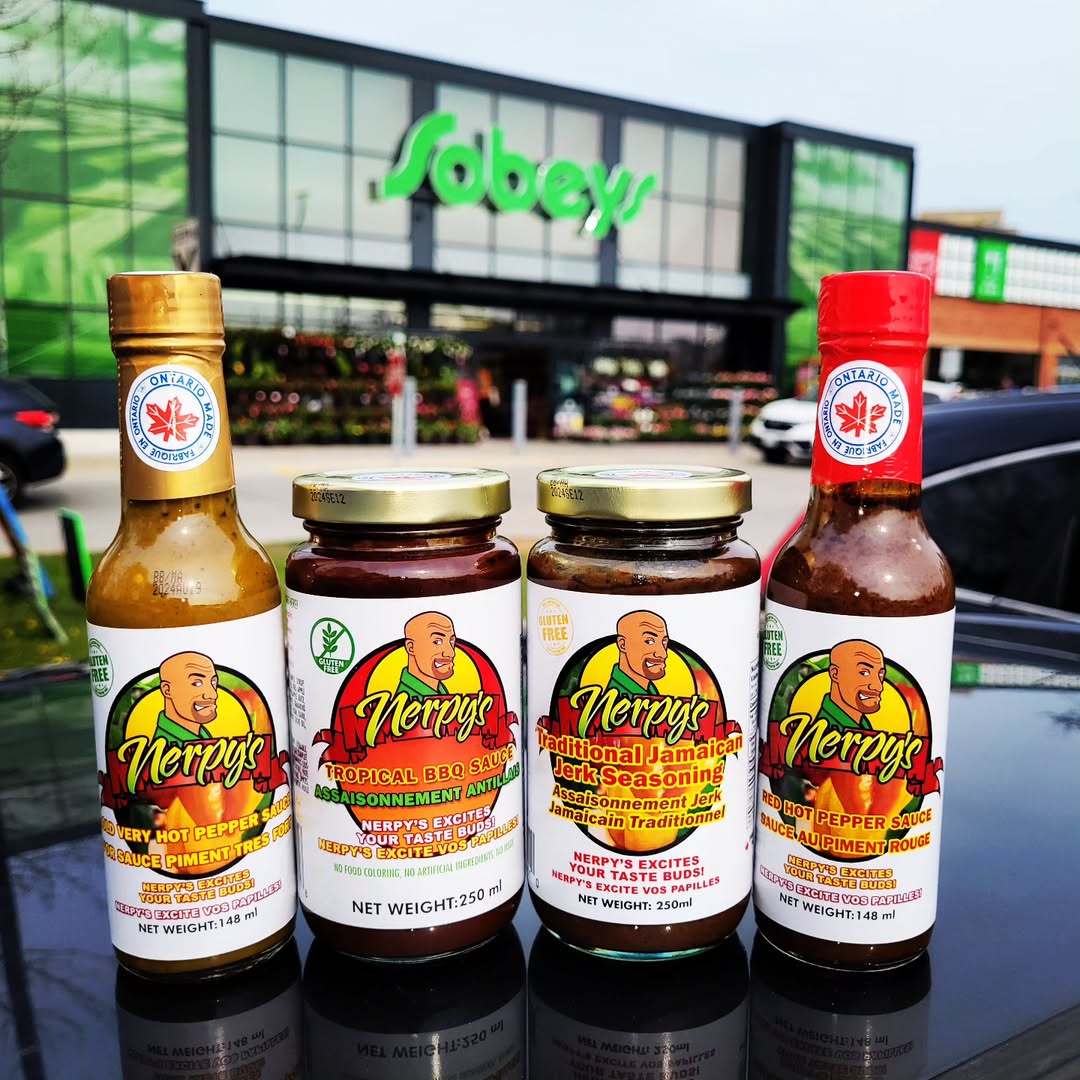 Nerpy's award winning sauces are back at <a href="/sobeys/">Sobeys</a> 125 The Queensway  Etobicoke, ON.

#Nerpys #allnatural #glutenfree 
#hotsauces🔥 #jerkseasoning 🇯🇲 
#spicy #tropical🍍 #bbqsauce🥫
#sobeys #lookforlocal #sobeyslookforlocal #groceryaisle 🛒 #ontariomade 🍁 #madeincanada🇨🇦
#NiceItUp