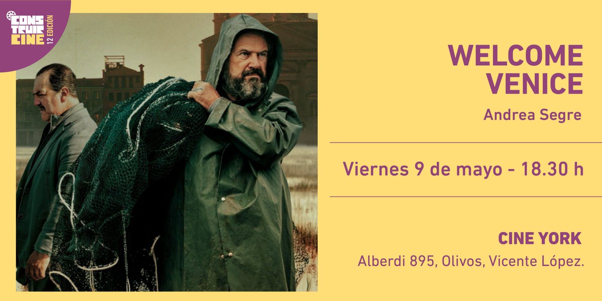 📽️ Seguimos descubriendo la programación de Construir Cine #12, Muestra Internacional de Cine sobre el Trabajo

Mañana 9 de mayo continuamos con funciones imperdibles en Cine York.
🎬 WELCOME VENICE, de Andrea Segre.
📍Cine York – Juan Bautista Alberdi 895, Vicente López
🕒18:30