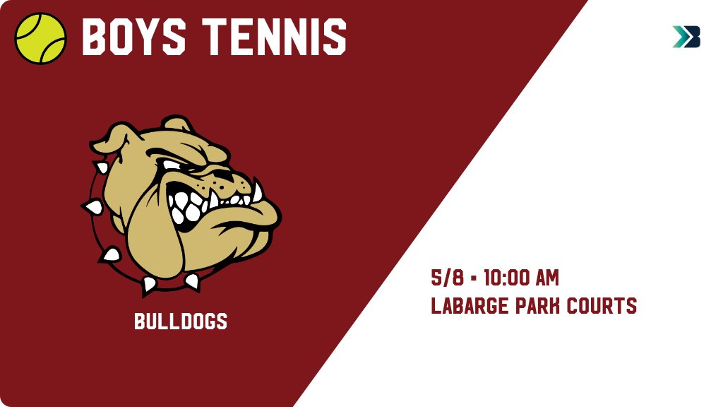 Boys Tennis (Junior Varsity) Game Day! - Check out the event preview for the Milbank Bulldogs. It starts at 10:00 AM and is at LaBarge Park Courts. gobound.com/sd/sdhsaa/boys…
