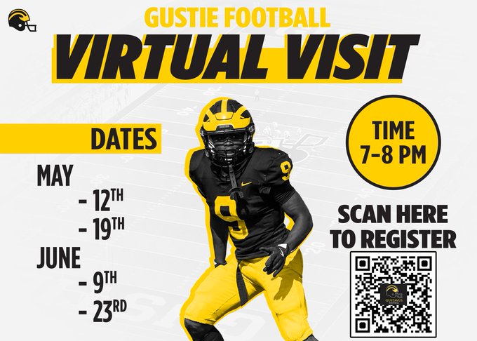 RyanMartin2026_'s tweet image. Thank you Coach @GlynnDerek and @gustiefootball for the Virtual Junior Day invite. I look forward to learning more about Gustavus. @PCHSfriscoFB