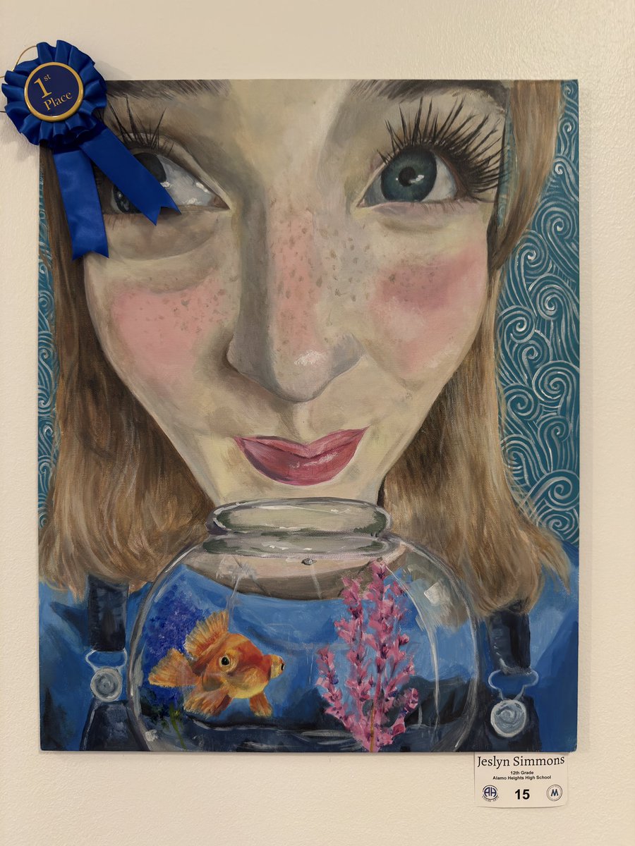 🎉 Congratulations to Jeslyn Simmons! Her painting, “Something’s Fishy” was voted ‘Best of Show’ at the 2025 AHHS Visual Arts Make Ready Market Showcase! 🐴 🎨