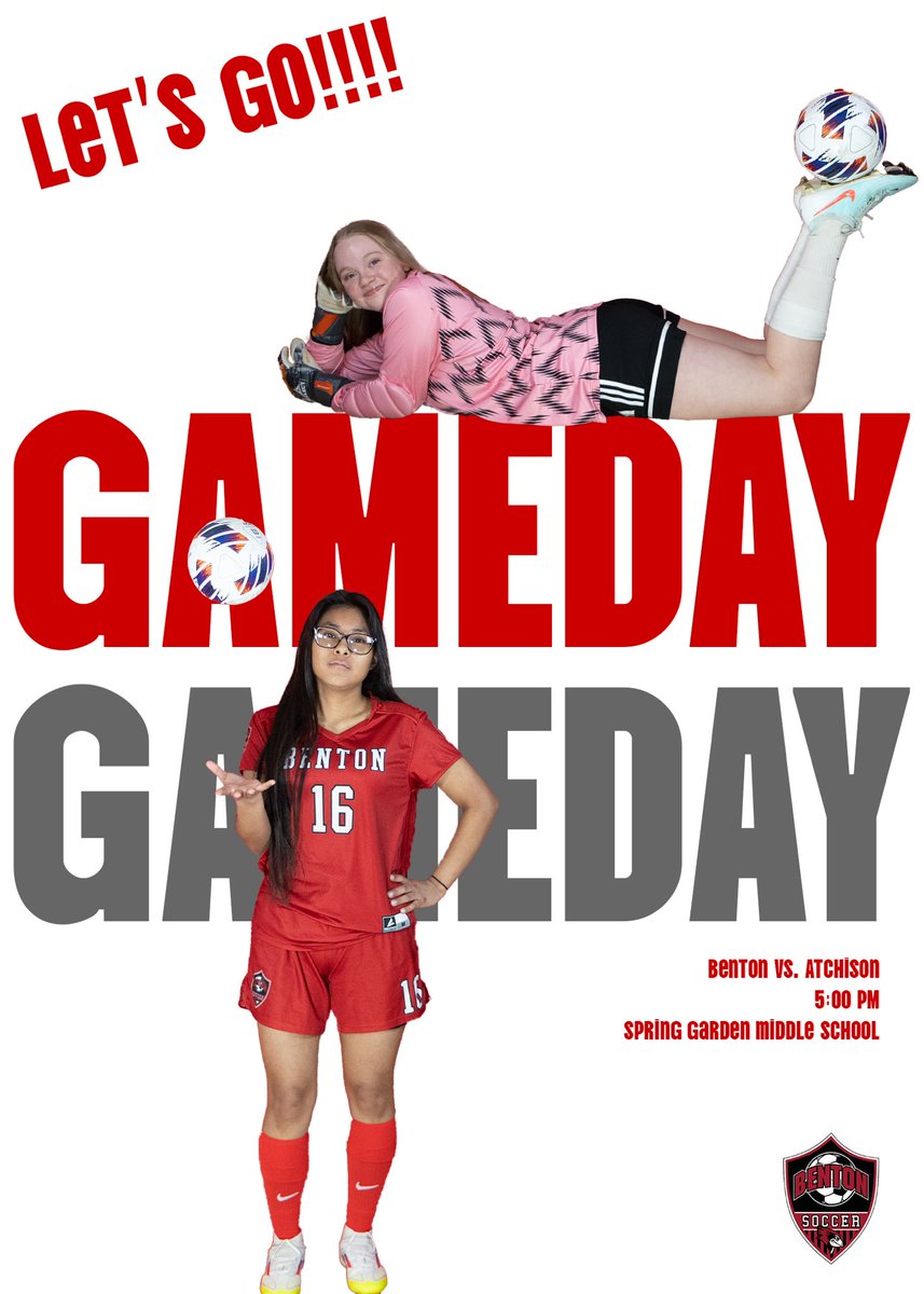 HOME GAME!

Come out to SGMS and cheer on your Benton Cardinals Girls Soccer team taking on the Atchison Phoenix!

Game Information:
Benton vs. Atchison
5:00 PM
Spring Garden Middle School