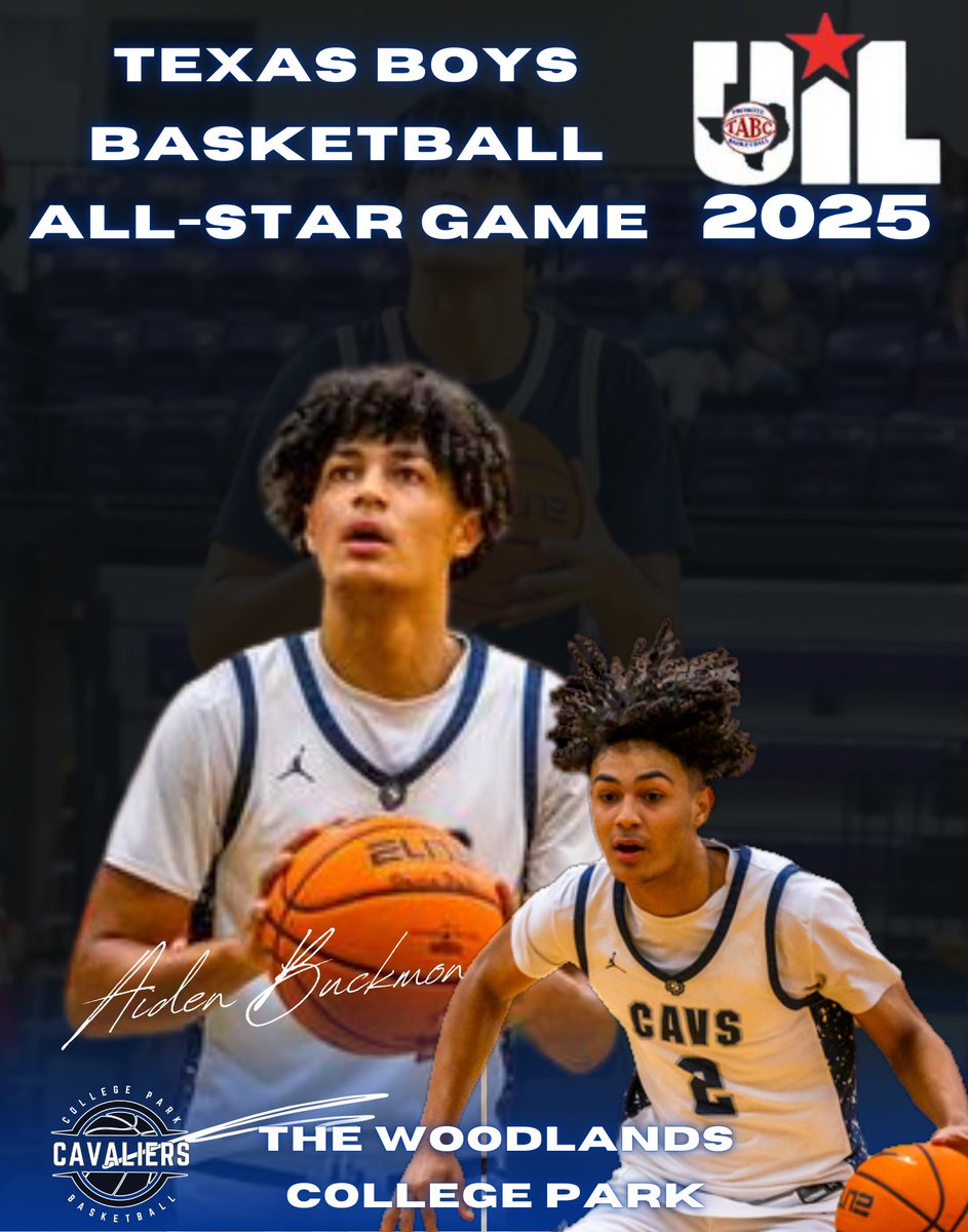CP Cavs Hoops (@cp_hoops) on Twitter photo Aiden Buckmon <a href="/abuckmon0/">aiden buckmon</a> will be representing The Woodlands College Park one last time in the Texas Boys Basketball All-Star Game!
This Friday night at at Paul Taylor FieldHouse, Northside ISD.
#WeAreCP #FAM1LY #CavsRepresent Aiden Buckmon <a href="/abuckmon0/">aiden buckmon</a> will be representing The Woodlands College Park one last time in the Texas Boys Basketball All-Star Game!
This Friday night at at Paul Taylor FieldHouse, Northside ISD.
#WeAreCP #FAM1LY #CavsRepresent