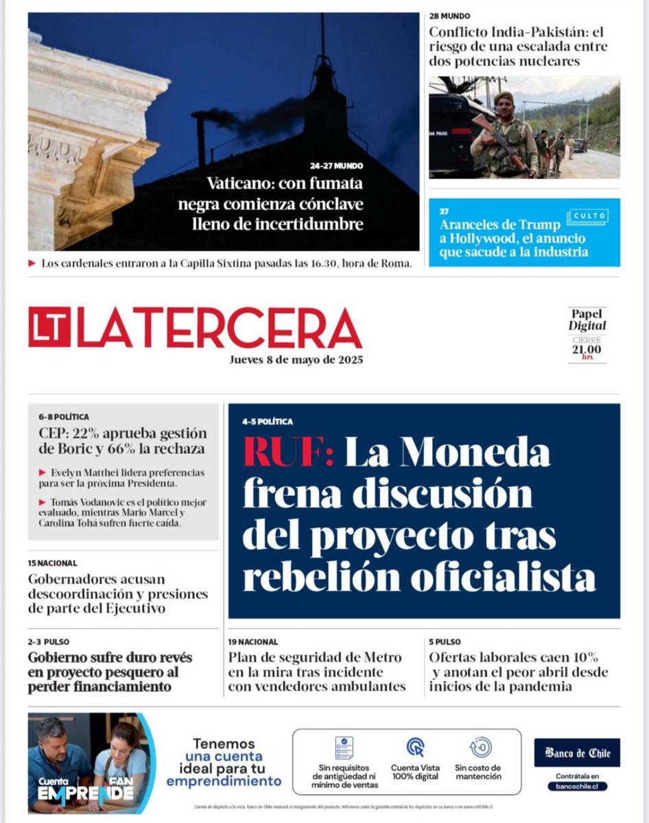 isidoraalcalde's tweet photo. Amazon elige a Chile para invertir US$4 mil millones e instalar aquí un megacentro para toda América Latina. Es una gran noticia, pensé que estaría en la portada de los diarios https://t.co/Npjs92YtIw