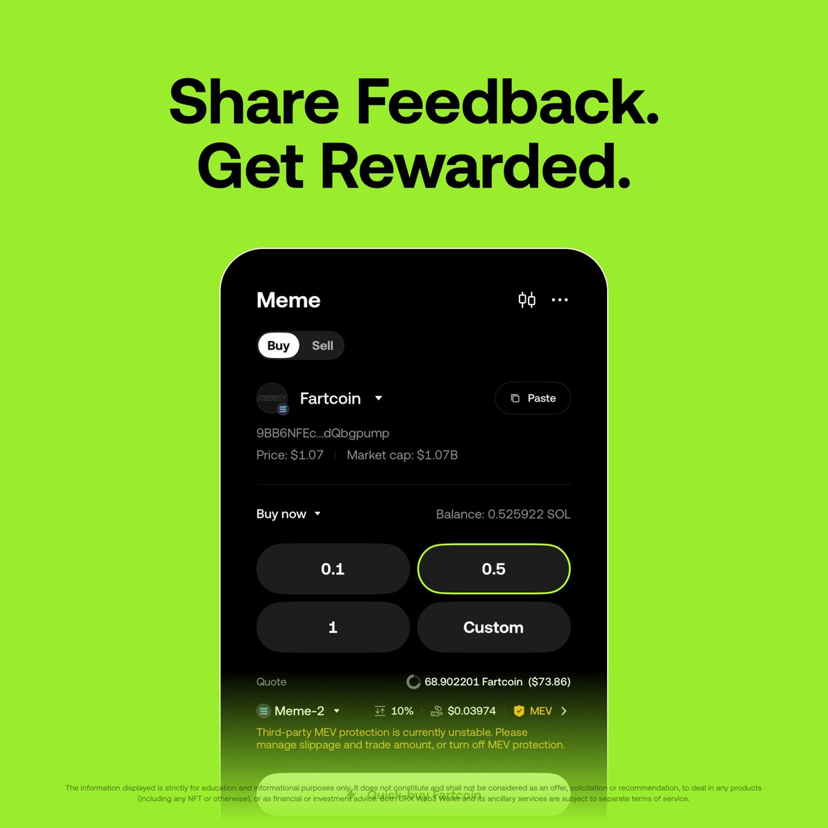 OKX Wallet (@wallet) on Twitter photo Enjoying our upgraded DEX? Give us your feedback and stand a chance to win 100 USDT!
1️⃣ Tweet about your favorite DEX feature
2️⃣ Tag <a href="/wallet/">OKX Wallet</a> and 3 friends
3️⃣ Submit your tweet here: bit.ly/3RTcIB2
3 winners will receive 100 USDT each. Giveaway ends on May 20. Enjoying our upgraded DEX? Give us your feedback and stand a chance to win 100 USDT!
1️⃣ Tweet about your favorite DEX feature
2️⃣ Tag <a href="/wallet/">OKX Wallet</a> and 3 friends
3️⃣ Submit your tweet here: bit.ly/3RTcIB2
3 winners will receive 100 USDT each. Giveaway ends on May 20.