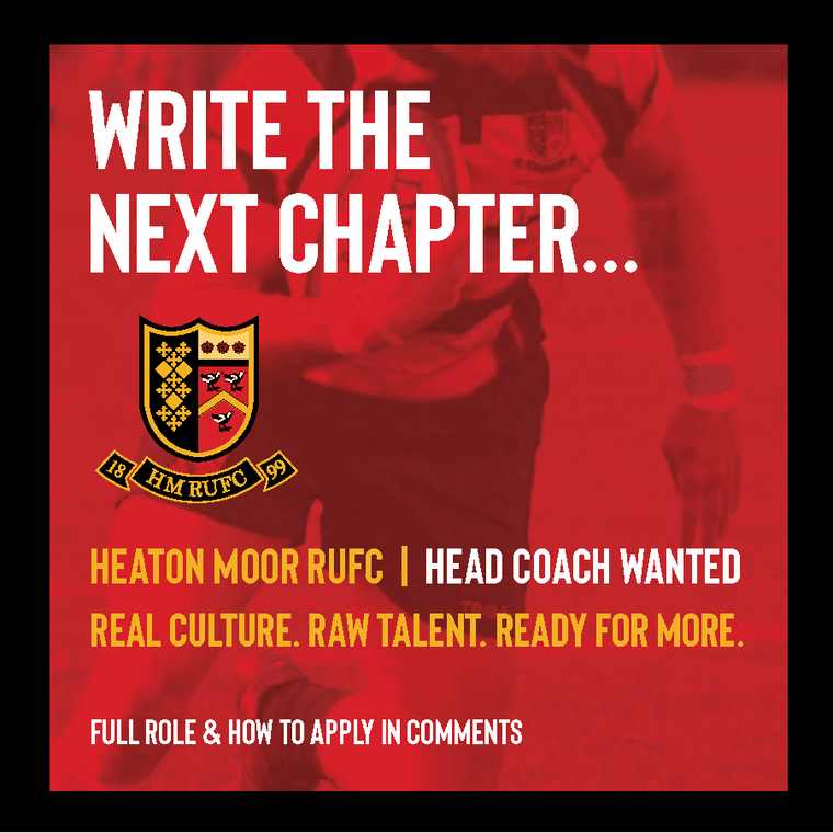 Heaton Moor Rugby 125 Years (@hmrufc_official) on Twitter photo Head Coach Wanted #Pitchero
pitchero.com/clubs/heatonmo… Head Coach Wanted #Pitchero
pitchero.com/clubs/heatonmo…