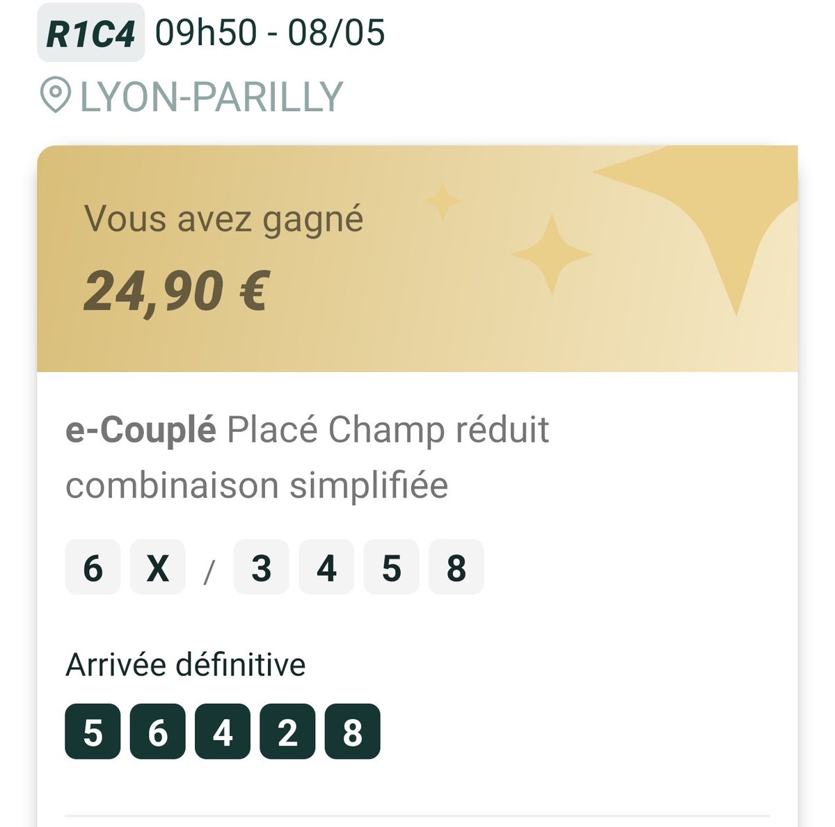 (6) Janah ! Qui prendre belle 🥈 ça fait plaisir merci <a href="/Balzane_3/">Balzane 3</a> qui nous l'a proposé en tête de son prono ! 🎯💥💯
