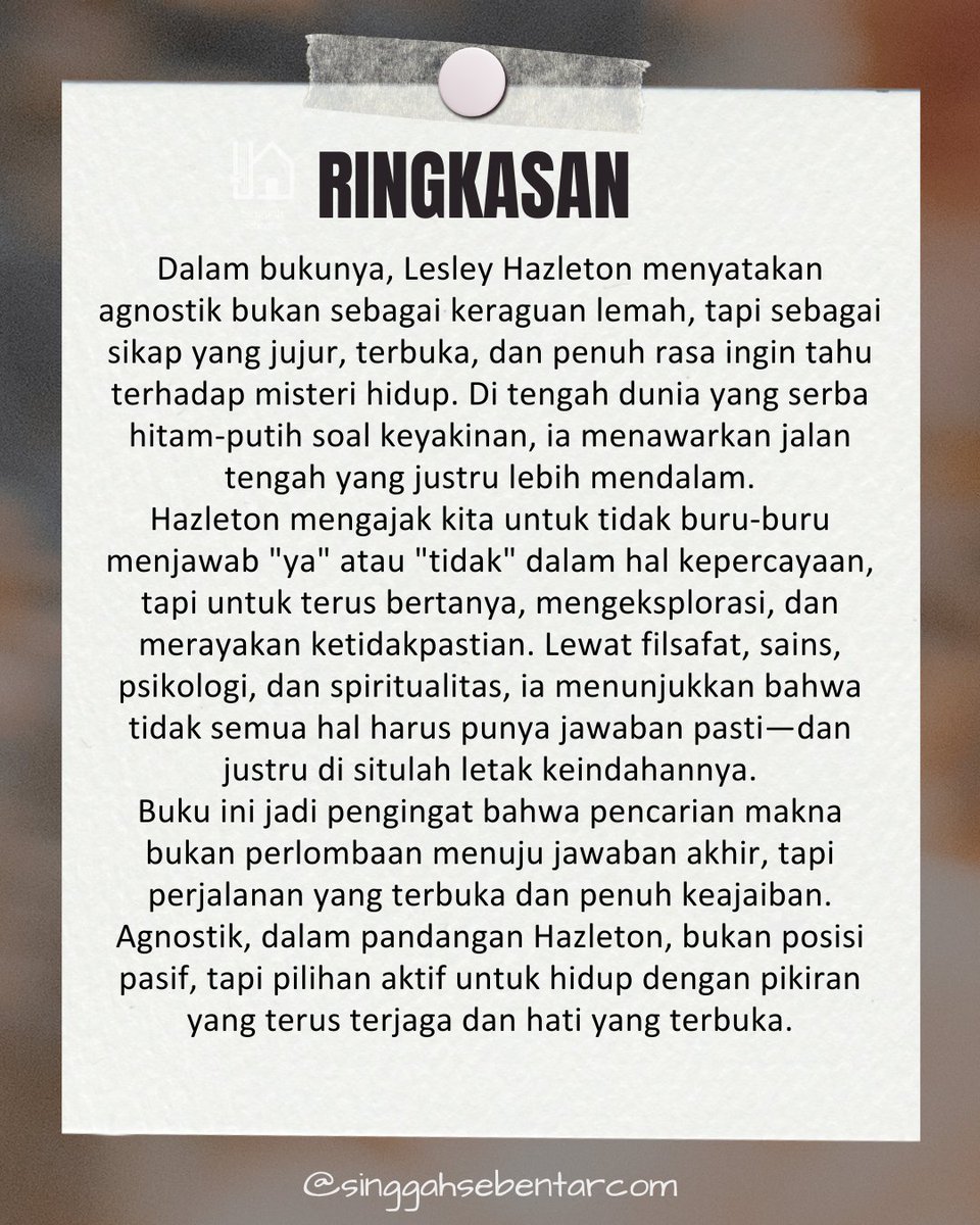yoksinggah's tweet photo. [Book Review] Mengenal Ateis &amp; Agnostik https://t.co/S9pYeR3StJ