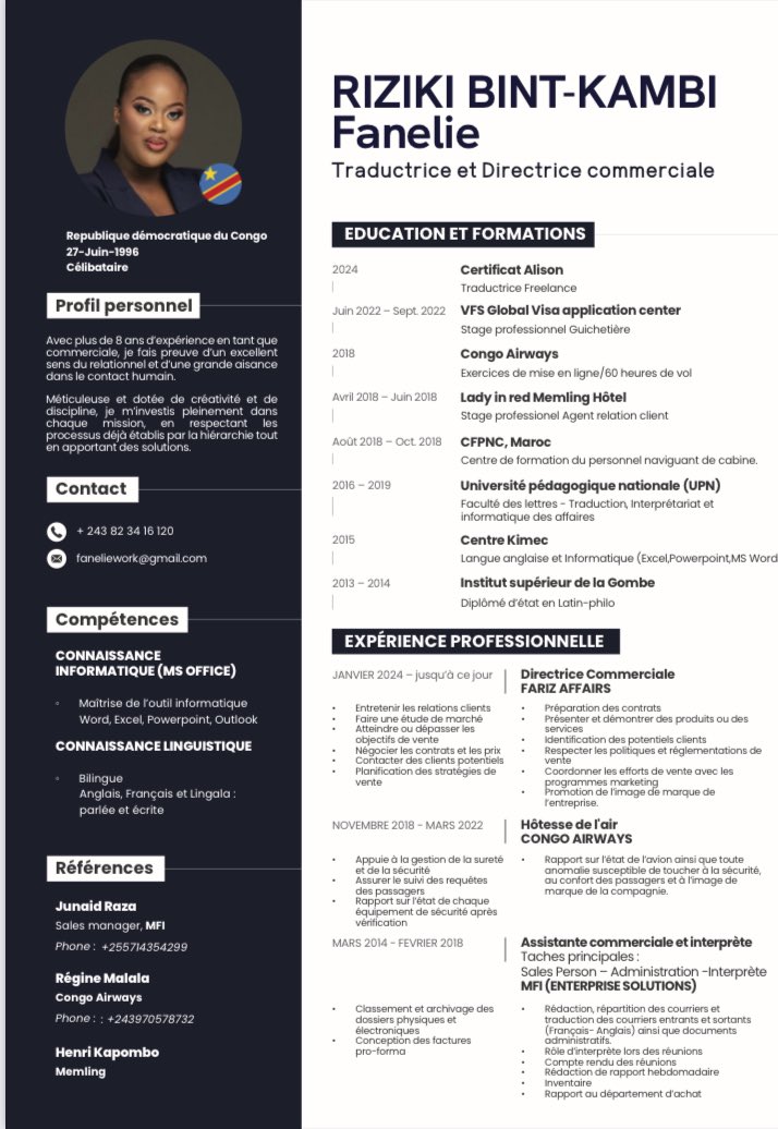 Faneliiia's tweet image. Votre CV ne reflète pas votre vrai potentiel ?
Chez FARIZ AFFAIRS, on le transforme en un outil percutant, professionnel et designé sur mesure.
Faites bonne impression dès la première lecture.
+2 4 3 82 341 6120
Fanelie@farizaffairs.com

#CVdesign #JobReady #FarizAffairs