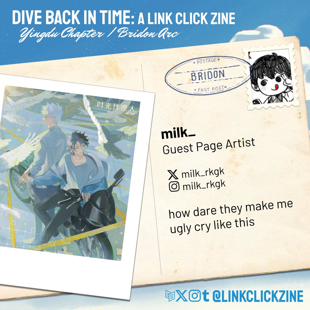 linkclickzine's tweet image. 📷 GUEST INTRODUCTIONS 📸
Meet our final guest page artist @milk_rkgk!
