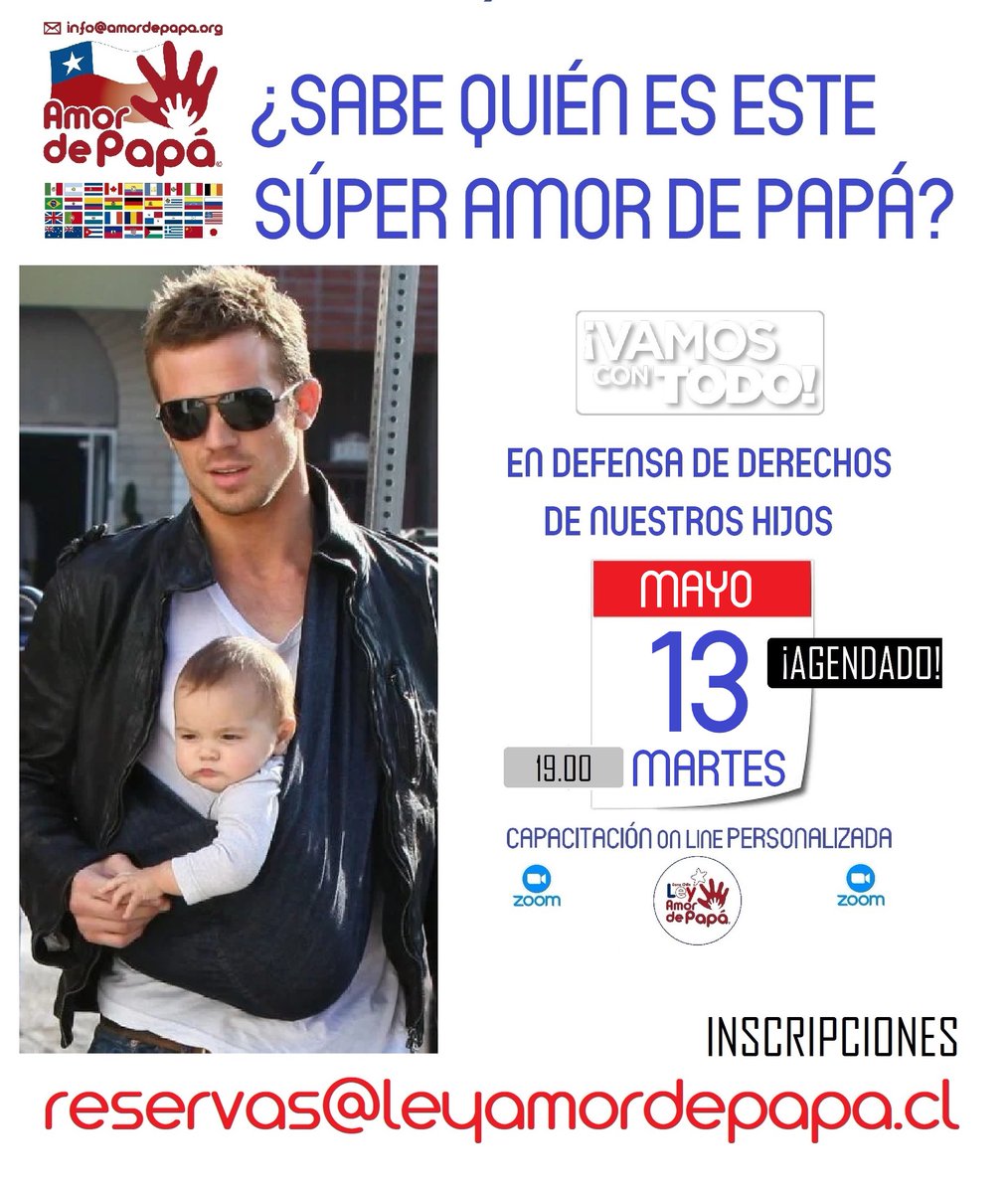 ¿SABE QUIÉN es el SÚPER <a href="/AmordePapa/">Amor de Papá</a> de la fotografía?

¿HASTA CUÁNDO ESPERARÁ PARA DEFENDER LOS DERECHOS DE SUS HIJOS?

DEFIENDA SUS DERECHOS CON QUIENES HICIERON REALIDAD LA #LEYAMORDEPAPÁ

INFÓRMESE/INSCRÍBASE escribiendo a reservas@leyamordepapa.cl

amordepapa.org