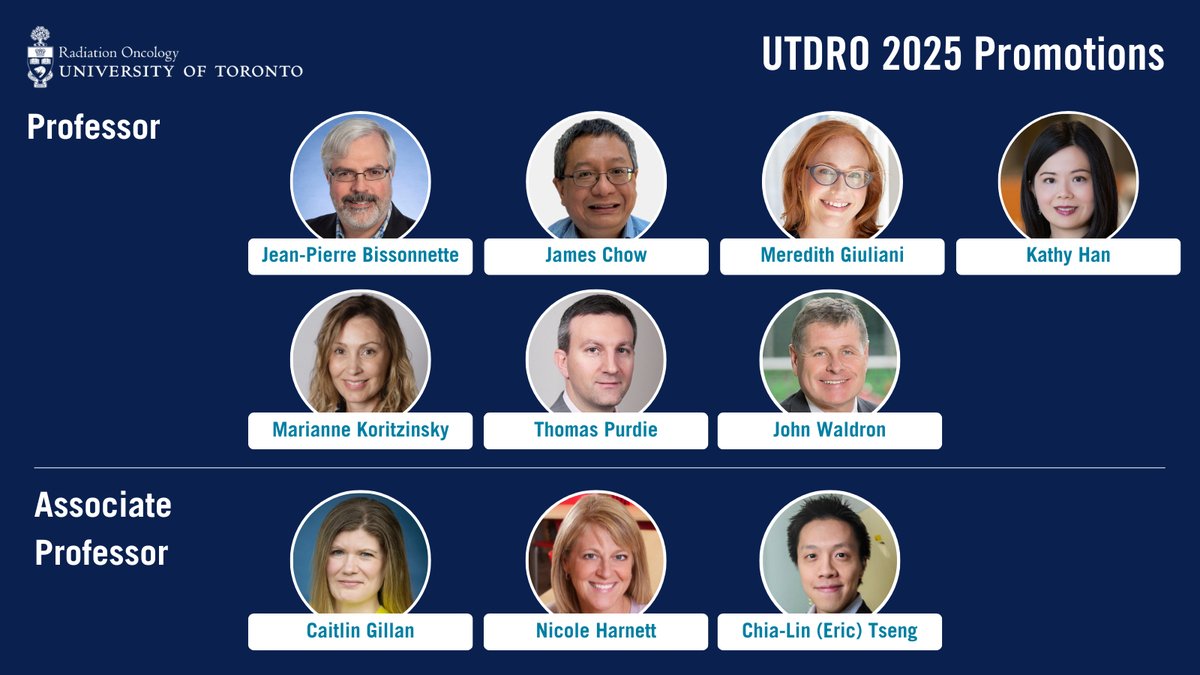 Radiation Oncology (@uoftdro) on Twitter photo Please join us in congratulating our colleagues on their 2025 academic promotions at <a href="/UofTDRO/">Radiation Oncology</a> ! #AcademicExcellence
Details: uoft.me/utdro-sr-promo… Please join us in congratulating our colleagues on their 2025 academic promotions at <a href="/UofTDRO/">Radiation Oncology</a> ! #AcademicExcellence
Details: uoft.me/utdro-sr-promo…