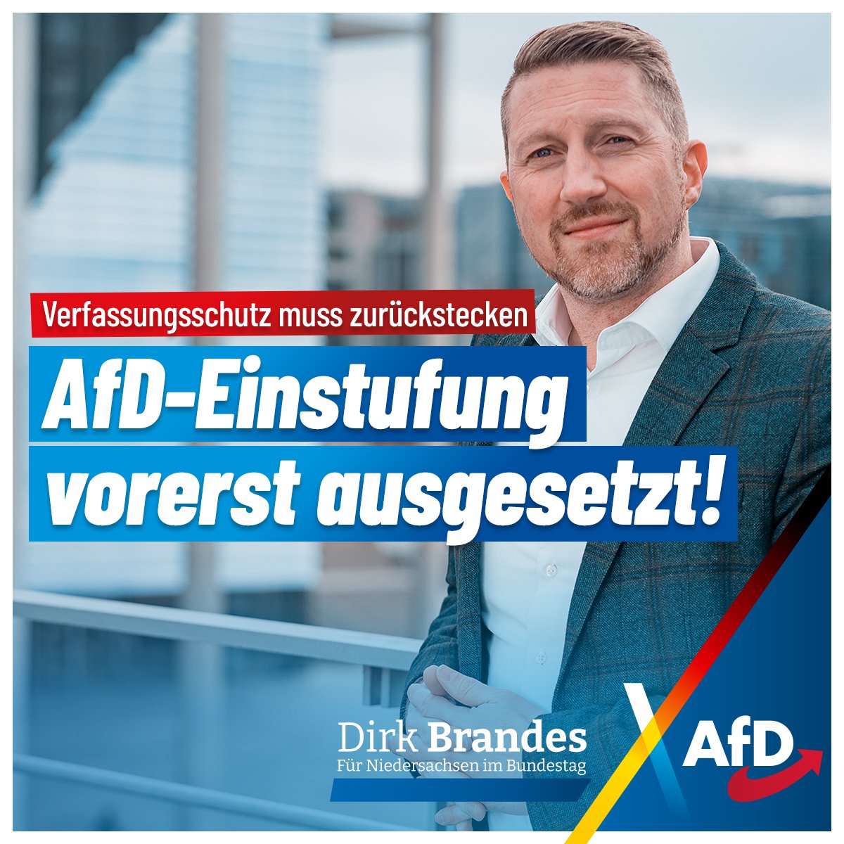 #AfD darf vorerst nicht mehr als „gesichert rechtsextremistisch“ gelten – #Verfassungsschutz legt auf Druck des Gerichts eine Stillhaltezusage ab.

Kein Freispruch, aber ein deutliches Zeichen: Der politische Missbrauch von Behörden hat Grenzen. ⚖️🇩🇪