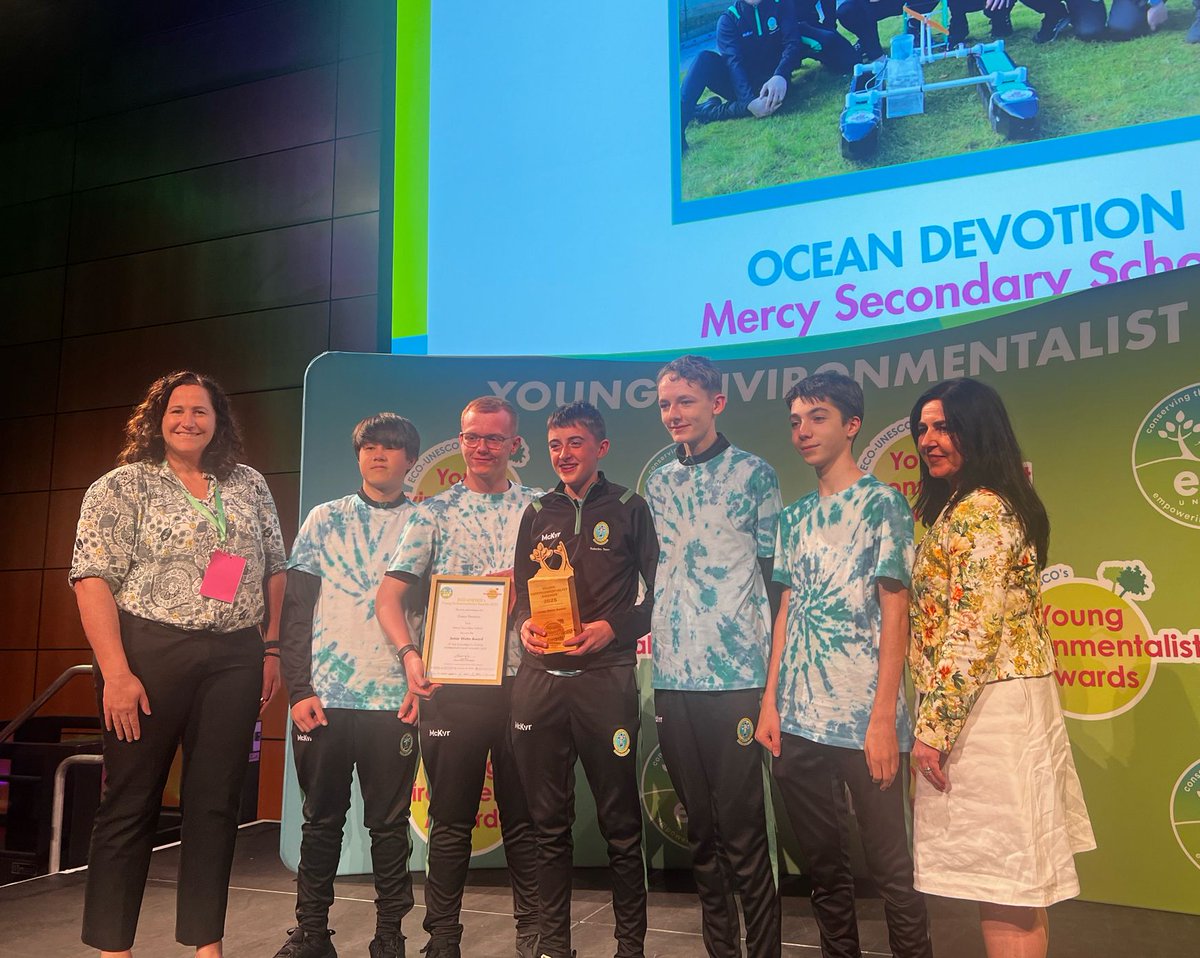 Congratulations to Ocean Devotion who won the junior water award at @ecounesco @mmhmasterminds @steammounthawk @youngenvironmentalistawards
