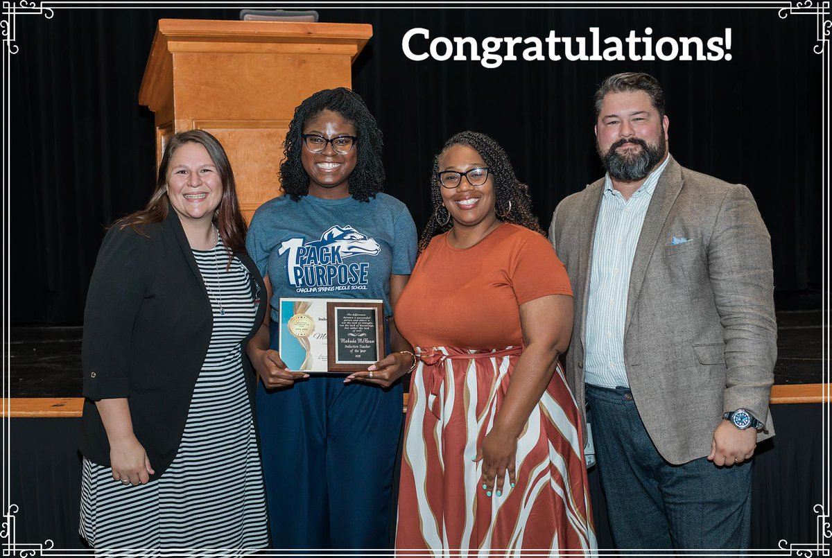 🎉 Big News! 🎉
Congrats to Ms. Makada McBean, our MLP teacher, named Lexington One's Middle Level Induction Teacher of the Year! 🌟
Your dedication and Husky Pride shine bright! 💙💛 #OnePackOnePurpose