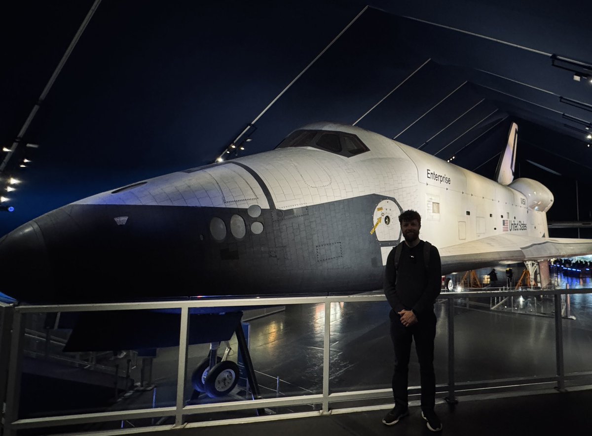 Space Shuttles were the forefront of spaceflight from 1981-2011. There are four remaining, on display across the USA. As of yesterday - I’ve seen them all! In chronological order: me &amp; Endeavour (LA, 2017), Atlantis (Florida, 2020), Discovery (DC, 2020) &amp; Enterprise (NYC, 2025).