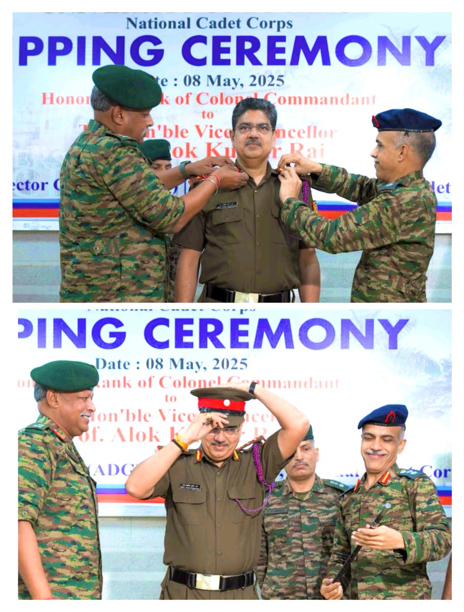 PlacementEnggLU's tweet photo. A moment of pride for @lkouniv!

Hon’ble Vice Chancellor @profalokkumar has been awarded the Honorary Rank of Colonel Commandant by the Ministry of Defence, acknowledging his outstanding contribution to the NCC. https://t.co/37eoJmqxJb