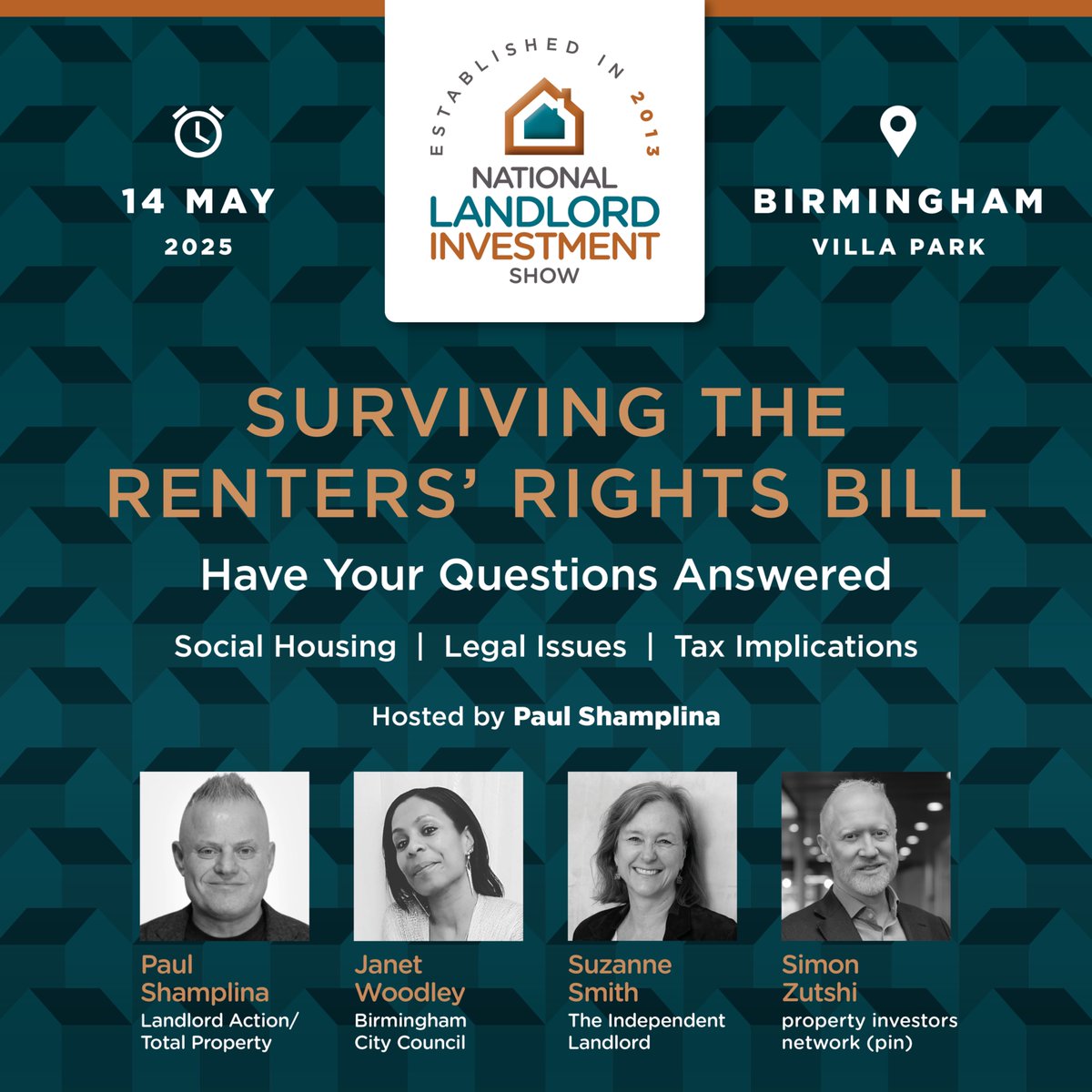 LandlordInvestShow (@landlordinshow) on Twitter photo Attend the 'Surviving the Renters' Rights Bill' panel session at our Birmingham Show on 14th May at <a href="/AstonVillaFC/">AstonVillaFC</a> hosted by <a href="/PaulShamplina/">Paul Shamplina</a> and featuring <a href="/BhamCityCouncil/">Bham City Council</a>, <a href="/indie_landlord/">Suzanne Smith</a> & <a href="/simonzutshi/">Simon Zutshi</a> (<a href="/pin_uk/">pin</a>). Click here tinyurl.com/yz4ux5hk to register for FREE tickets🏡 Attend the 'Surviving the Renters' Rights Bill' panel session at our Birmingham Show on 14th May at <a href="/AstonVillaFC/">AstonVillaFC</a> hosted by <a href="/PaulShamplina/">Paul Shamplina</a> and featuring <a href="/BhamCityCouncil/">Bham City Council</a>, <a href="/indie_landlord/">Suzanne Smith</a> & <a href="/simonzutshi/">Simon Zutshi</a> (<a href="/pin_uk/">pin</a>). Click here tinyurl.com/yz4ux5hk to register for FREE tickets🏡