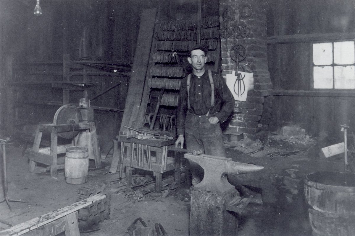 Leslie M. Scott in his blacksmith shop in Penryn, CA
c. 1910