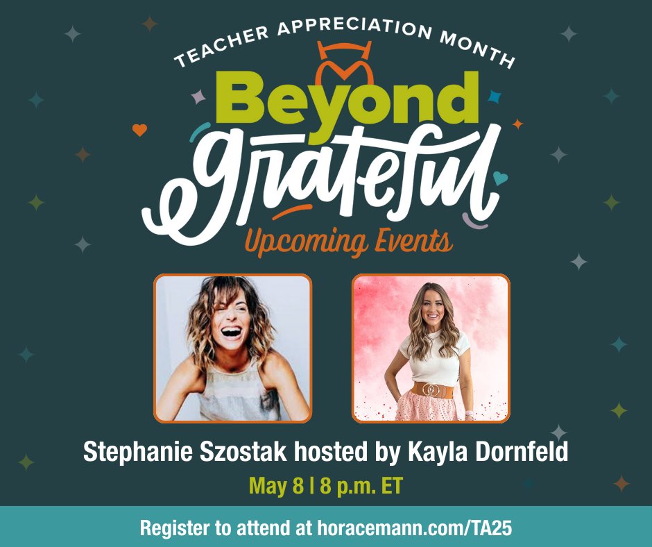 Actress and author of Self!sh Stephanie Szostak, will share her personal story of resilience, self-discovery, and the powerful influence of teachers throughout her life. Join us tonight, hosted by Kayla Dornfeld! Learn more at horacemann.com/TA25