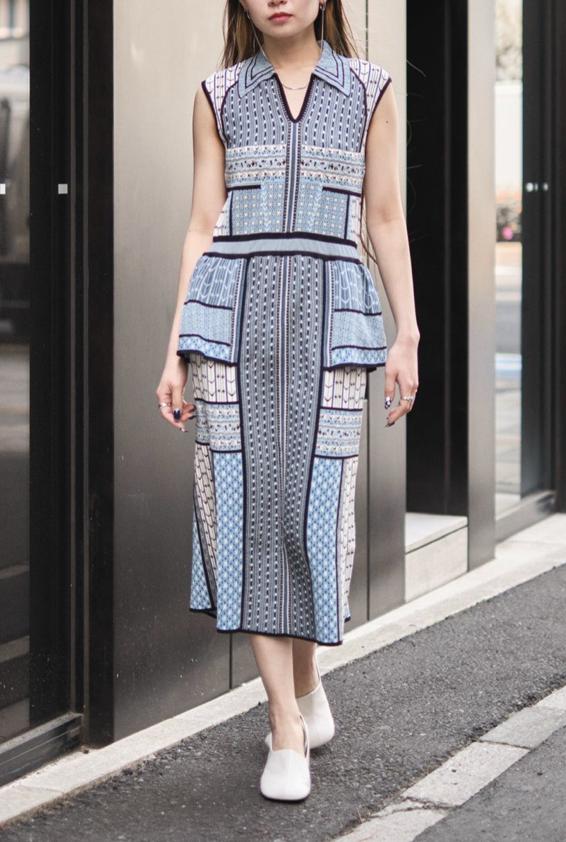 Mame Kurogouchi♡ GEOMETRIC PATTERN KNITTED DRESS STUDIOUS on X: