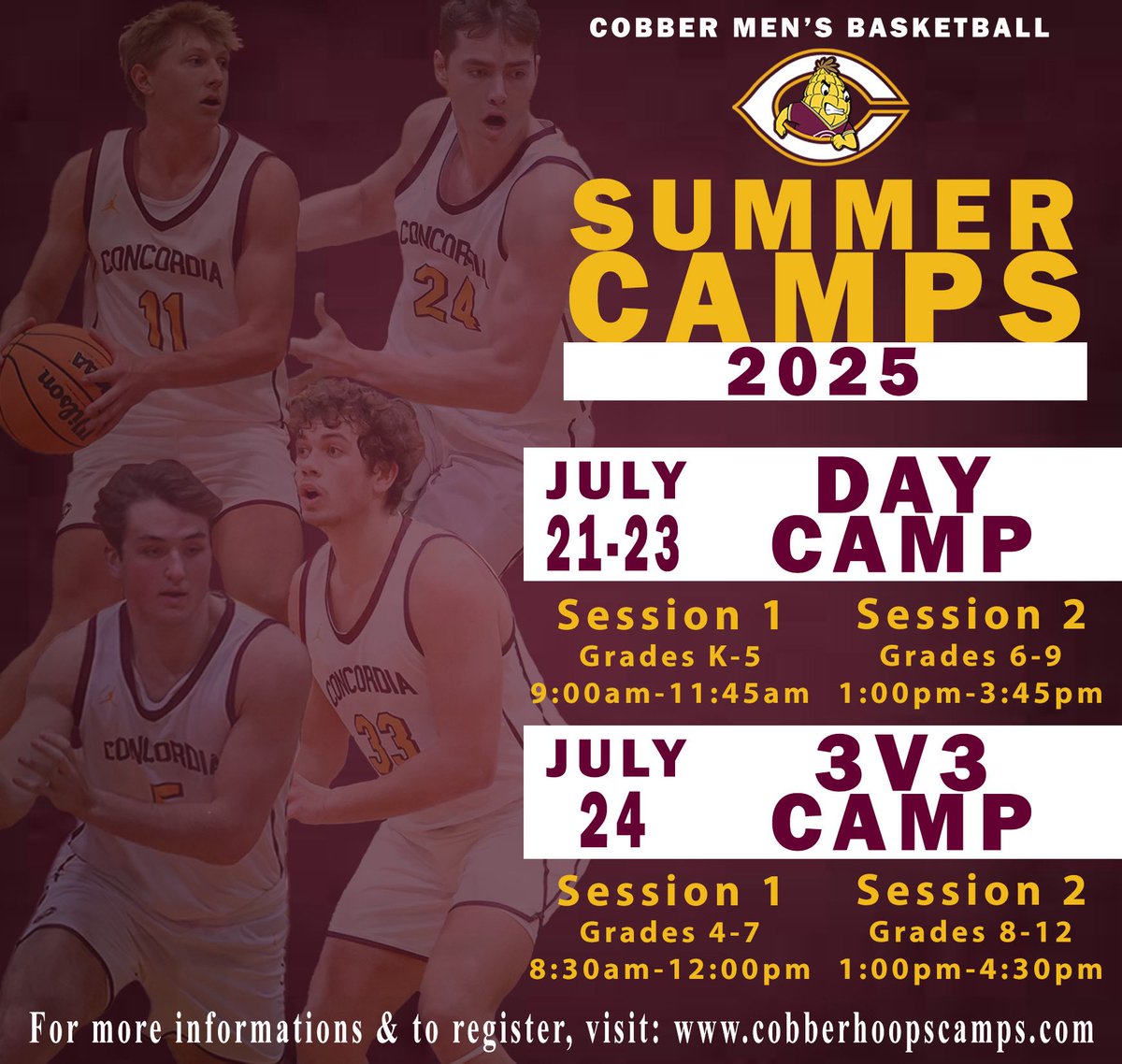 Get signed up today for a great summer of Cobber Hoops Camps!
cobberhoopscamps.com