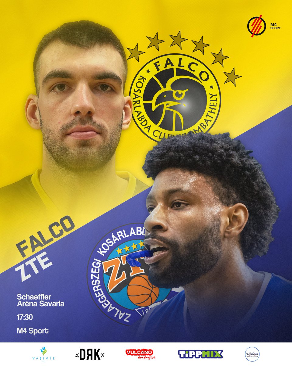 Falco-Vulcano Energia KC Szombathely (@falco_kc) on Twitter photo MECCSNAP❗️
Döntőbe juthatunk! ⚔
🆚 Zalakerámia ZTE KK
📍 Schaeffler Aréna Savaria
⏰ 17:30
🇭🇺 Elődöntő, 3. meccs
ℹ PÁRHARC ÁLLÁSA: 2-0
📺 M4 Sport
🎟 eventim.hu/hu/jegyek/falc…
#FalcoKC #együtt #family #meccsnap MECCSNAP❗️
Döntőbe juthatunk! ⚔
🆚 Zalakerámia ZTE KK
📍 Schaeffler Aréna Savaria
⏰ 17:30
🇭🇺 Elődöntő, 3. meccs
ℹ PÁRHARC ÁLLÁSA: 2-0
📺 M4 Sport
🎟 eventim.hu/hu/jegyek/falc…
#FalcoKC #együtt #family #meccsnap