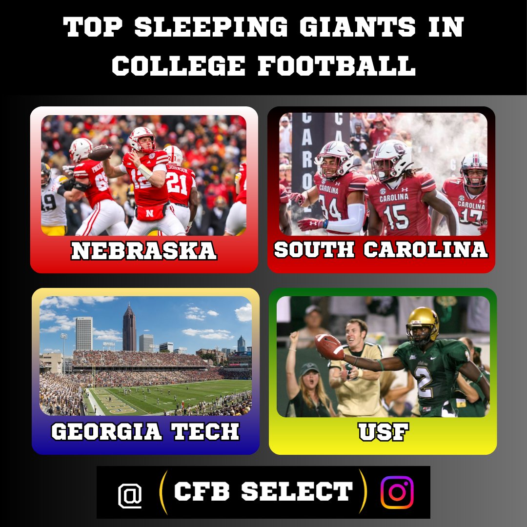 These are the Top Sleeping Giants in College Football!

Agree? Disagree? Read our article and Reply!
cfbselect.com/2024/05/06/top…