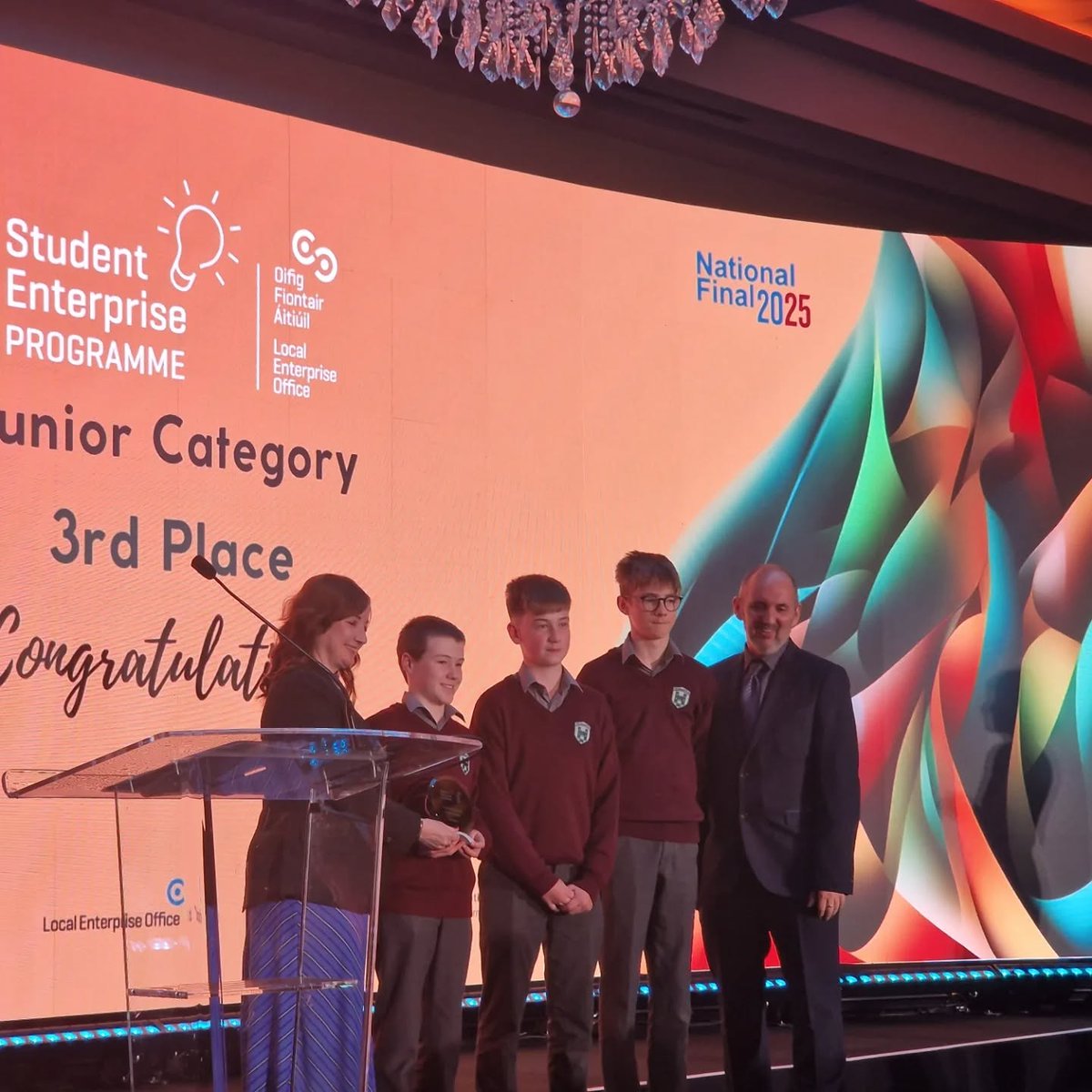 StudentEntProg (@studententprog) on Twitter photo WINNERS OF THE JUNIOR CATEGORY 🏆
>1st Place: Bumblebees from Drumshanbo Vocational College
>2nd Place: Grip Geenie from Desmond College, Newcastle West
>3rd Place: Stud Savers from St. Oliver's in Oldcastle
WELL DONE EVERYONE!
#StudentEnterprise WINNERS OF THE JUNIOR CATEGORY 🏆
>1st Place: Bumblebees from Drumshanbo Vocational College
>2nd Place: Grip Geenie from Desmond College, Newcastle West
>3rd Place: Stud Savers from St. Oliver's in Oldcastle
WELL DONE EVERYONE!
#StudentEnterprise