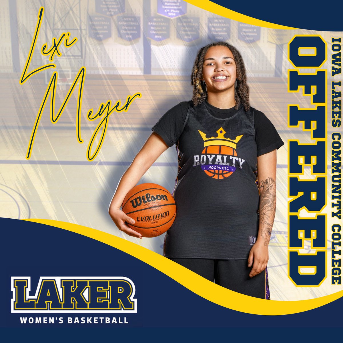 Royalty Hoops Etc. (@royaltyhoopsetc) on Twitter photo Congrats to Junior small forward Lexi Meyer on her offer to continue her education & basketball career at <a href="/IowaLakesWBB/">Iowa Lakes WBB</a>!! 👑
#GetBusy Congrats to Junior small forward Lexi Meyer on her offer to continue her education & basketball career at <a href="/IowaLakesWBB/">Iowa Lakes WBB</a>!! 👑
#GetBusy