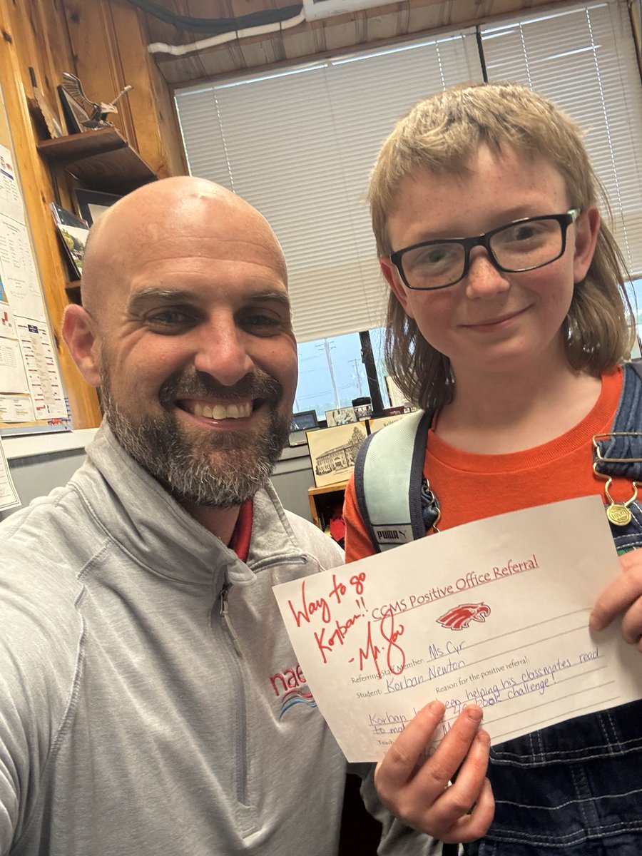 This young man has been a great helper and role model for a fellow classmate. He earned himself a #PositiveOfficeReferral!! #CliftonClydePride