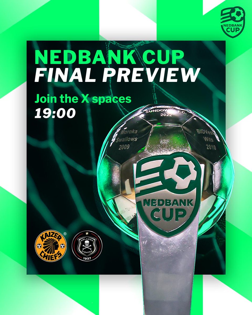 Nedbank Sport (@nedbanksport) on Twitter photo Join <a href="/itukhune_32/">ItuKhune32🇿🇦</a>, <a href="/superjourno/">Mazola J. Molefe</a> and <a href="/thetrueteko/">Tsholofelo Teko Modise</a> as we preview the #NedbankCup Final. 👇 x.com/i/spaces/1vOxw… Join <a href="/itukhune_32/">ItuKhune32🇿🇦</a>, <a href="/superjourno/">Mazola J. Molefe</a> and <a href="/thetrueteko/">Tsholofelo Teko Modise</a> as we preview the #NedbankCup Final. 👇 x.com/i/spaces/1vOxw…