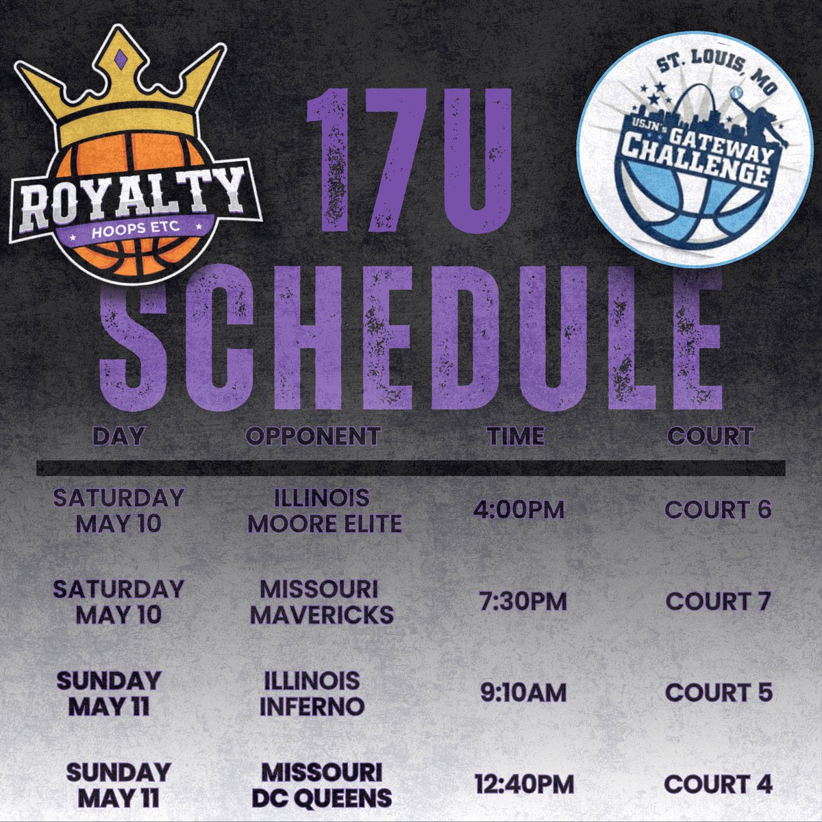 Come see my girls in Chesterfield, MO this weekend!! 🏀🤩👑

#GetBusy